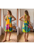 Hand Painted Rayon Halter Mini Dress